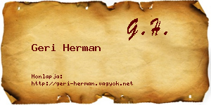 Geri Herman névjegykártya